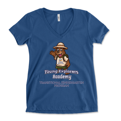 Young Explorers Academy Full Color Vertical Women's V-Neck